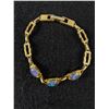 Image 1 : Beautiful Gold Plated with 3 Genuine Australian Black Opal Stones Bracelet