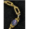 Image 2 : Beautiful Gold Plated with 3 Genuine Australian Black Opal Stones Bracelet