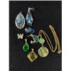 Image 1 : Gold Plated Chain & Pendants with Abelone Stones, Vintage Silver Pendants Etc