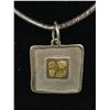 Image 2 : Silver with Gold Edged Pendant & Choker Style Necklace