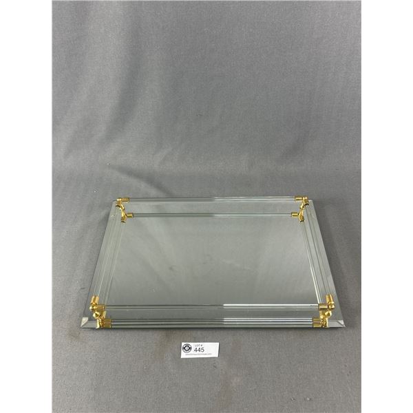 very Nice Large Vintage Mirrored Vanity Tray. Approx. 12" x 18'