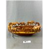 Image 1 : African Wood Bowl w Carved Animals Along The Rim. Approx. 14" x 7.5" x 2.75" H