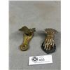 Image 2 : Vintage 4" L Allied Brass Butterfly Paper Clip & 4" Tin Victorian Hand Paper Clip