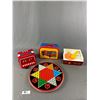 Image 1 : Lot Of Vintage Toys - FP Music Box Record Player, Accordian, Double Sided Tin Checkers Game (No Piec