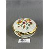 Image 1 : Vintage Limoges France Large Trinket Dish w/ Lid. Approx. 6" Diam x 1.75" H