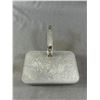 Image 2 : 2 Vintage Silent Butler Crumb Trays - 5" Diam Peerage Brass w/ Brush & Hand Wrought Aluminum By Rodn
