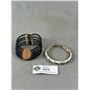 Image 2 : Nice Lot Of Assorted Jewelry - 52" Chain, 46" Hearts Chain, Black Beaded Bracelet & Metal Bracelet