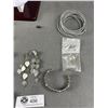 Image 2 : Nice Lot Of Assorted Silvertone Jewelry - Bangles, Multi-strand Necklace, Heart Dangle Earrings, Bea