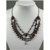 Image 2 : Pretty Assortment Of Necklaces - 15" Multi-Strand Amber Colour Beads & 2 Claires 16" Flower Necklace