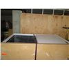 Image 2 : White Sliding Door Cabinet w/ Veneer Top 60" x 24" x 39"H