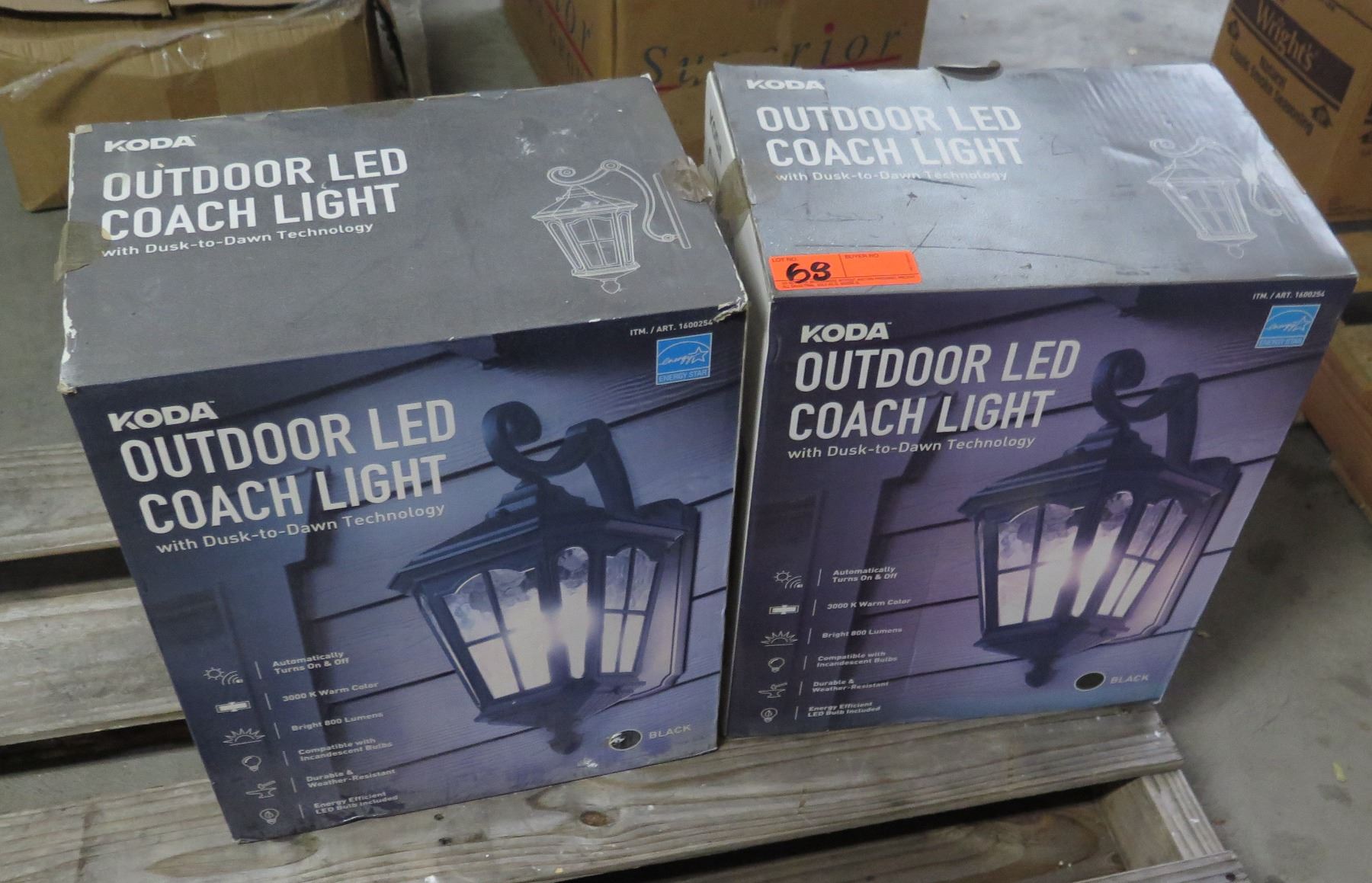 Coach Light Blocks Qty 2 KODA Outdoor LED Coach Lights in Boxes
