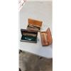 Image 1 : 3 WOOD GIFT BOXES; ONE PEN SET, ONE KNIFE SET AND EXTRA CASE