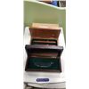 Image 2 : 3 WOOD GIFT BOXES; ONE PEN SET, ONE KNIFE SET AND EXTRA CASE
