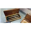 Image 4 : 3 WOOD GIFT BOXES; ONE PEN SET, ONE KNIFE SET AND EXTRA CASE