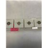 Image 2 : 4 EARLY CANADIAN SILVER WW2 DIMES 1938, 1939, 1940, 1941 .800 SILVER