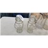 Image 2 : SILVER OVERLAY GLASS JUG AND LIDDED JARS