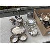 Image 1 : LOT OF STERLING AND PLATED SILVER SERVING DISHES, CANDLE HOLDERS AND MORE