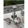 Image 5 : LOT OF STERLING AND PLATED SILVER SERVING DISHES, CANDLE HOLDERS AND MORE