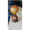 Image 1 : ANTIQUE BRASS LAMP WITH GLASS SHADE