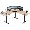 Image 2 : VIVO BLACK ELECTRIC CORNER DESK WITH LIGHT WOOD 63X55 TOP
