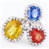 Image 2 : 6.95CTW SAPPHIRE & 0.38CTW DIAMOND 14K GOLD RING