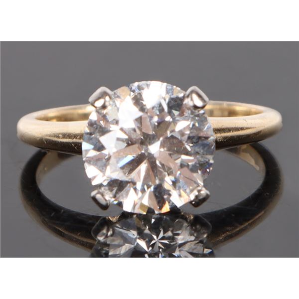3.12CT VS2 LAB DIAMOND 14K GOLD RING W/ IGI CERT