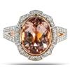 Image 1 : 3.40CT MORGANITE & 0.47CTW DIA 14K BI-GOLD RING