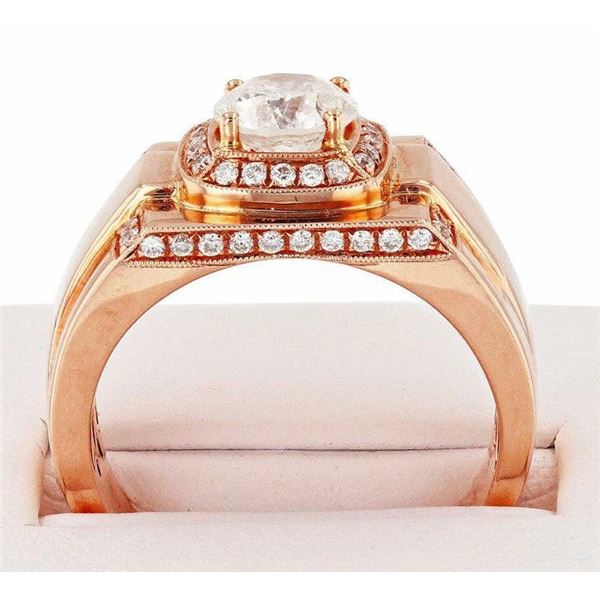 1.28CT CENTER DIAMOND 14K ROSE GOLD RING (1.65CTW)