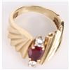Image 4 : 14K GOLD RING W/ .75CT RUBY & .20CTW DIAMONDS