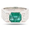Image 1 : 2.32CT EMERALD & 1.38CT DIAMOND 18K GOLD RING