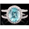 Image 1 : 18K WHITE GOLD RING 3.51CT TOURMALINE DIA RING