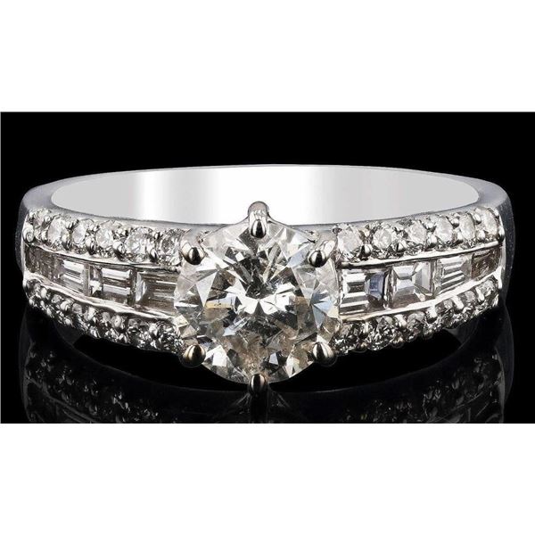 1.15CT CENTER DIA 18K GOLD RING (2.30CTW) EGL CERT