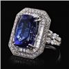 Image 2 : 16.49CT TANZANITE & 2.81CTW DIAMOND 18K GOLD RING