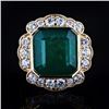 Image 2 : 9.27CT EMERALD & 1.25CTW DIAMOND 18K GOLD RING