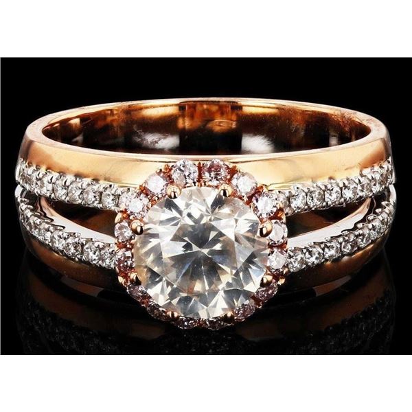 1.32CT SI3 CENTER DIA 18K ROSE GOLD UNITY RING