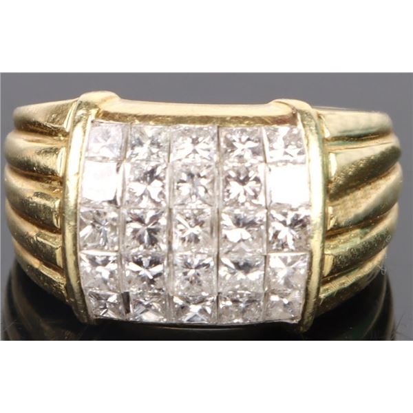 2.5 CTW 18K YELLOW GOLD MEN'S RING