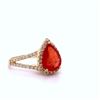 Image 2 : 2.48CT ORANGE SAPPHIRE & 0.45CTW DIA 18K GOLD RING