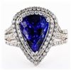 Image 1 : 4.32CT TANZANITE & 0.81CTW DIAMOND PLATINUM RING