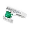 Image 1 : 1.29CT EMERALD & 0.88CTW DIAMOND PLATINUM RING