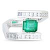 Image 2 : 1.29CT EMERALD & 0.88CTW DIAMOND PLATINUM RING