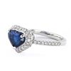 Image 2 : 2.84CT HEART SAPPHIRE & 0.43CTW DIA PLATINUM RING