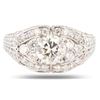Image 1 : 1.04CT SI1 CENTER DIAMOND PLATINUM RING - 2.50CTW