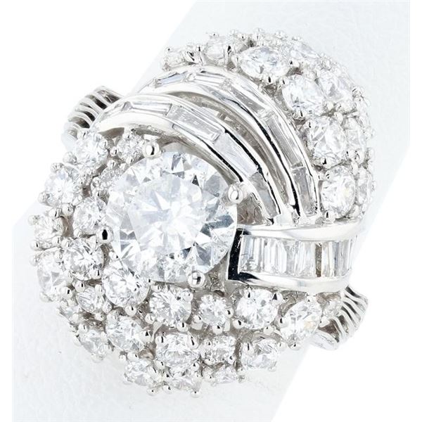 1.51CT CENTER DIAMOND PLATINUM RING - 4.41CTW