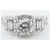 Image 1 : 2.07CT CENTER DIAMOND PLATINUM RING - 2.92 CTW
