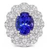 Image 1 : 3.76CT TANZANITE & 1.74CTW DIAMOND PLATINUM RING