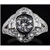 Image 1 : PLATINUM 1.49CT CENTER DIAMOND RING - 2.45CTW
