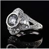 Image 2 : PLATINUM 1.49CT CENTER DIAMOND RING - 2.45CTW