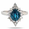 Image 1 : 4.33CT BLUE ZIRCON & 0.54CTW DIAMOND PLATINUM RING