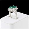 Image 3 : PLATINUM 3.39CT EMERALD & 0.44CTW DIAMOND RING