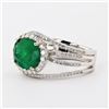 Image 2 : 3.46CTW EMERALD & 0.83CTW DIAMOND PLATINUM RING
